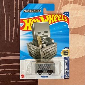 Mattel Hot Wheels Minecraft Minecart Toy - Gray and Gold